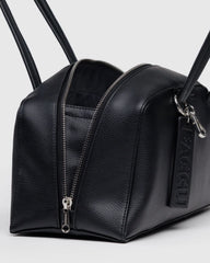 Recycled Leather Bowler Bag Black