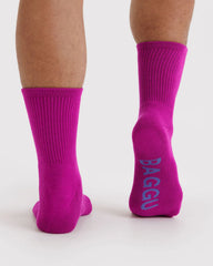 Ribbed Sock Deep Fuchsia