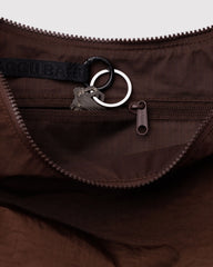 Medium Nylon Crescent Bag Coffee