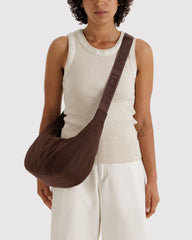 Medium Nylon Crescent Bag Coffee