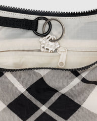 Medium Nylon Crescent Bag Mixed Plaid