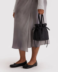 Nylon Drawstring Bag Black