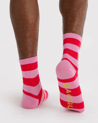 Crew Sock Pink Stripe