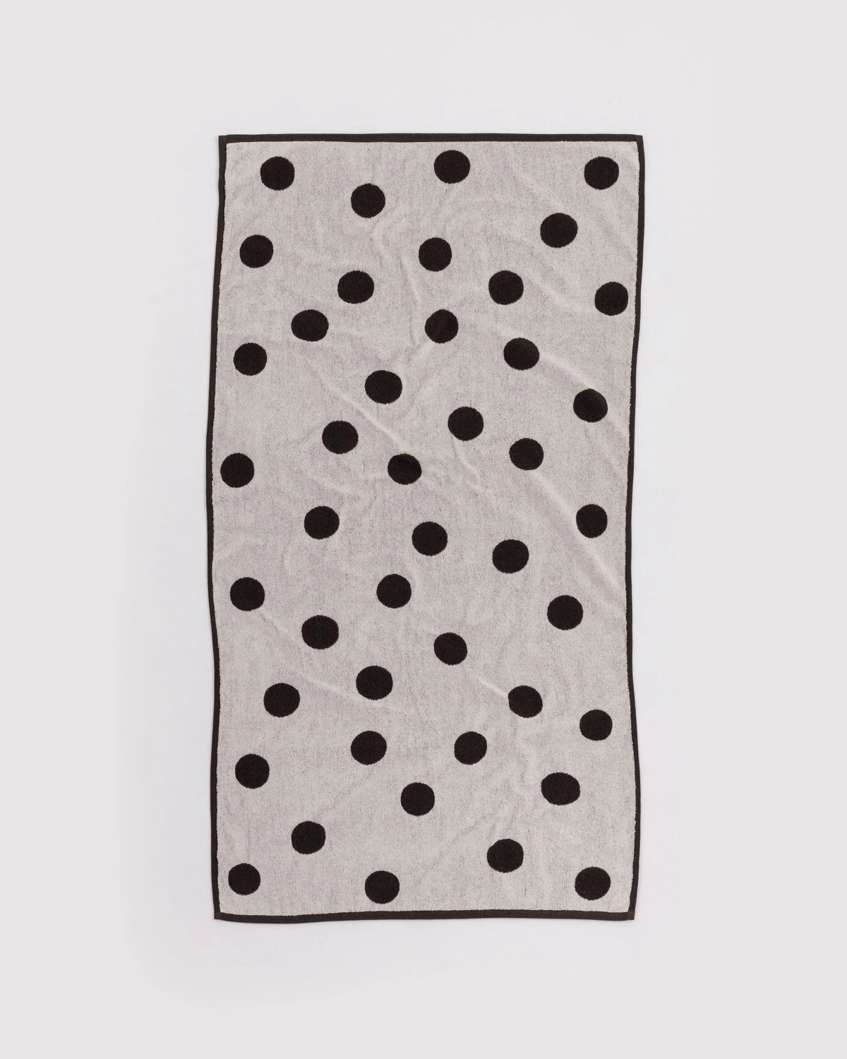 Bath Towel Cream and Black Polka Dot