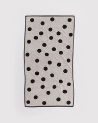 Bath Towel Cream and Black Polka Dot