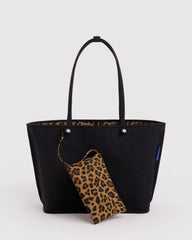 Large Nylon Reversible Tote Leopard Mix