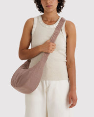 Medium Nylon Crescent Bag Toasted Almond