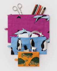 Flat Pouch Set Vacation Animals