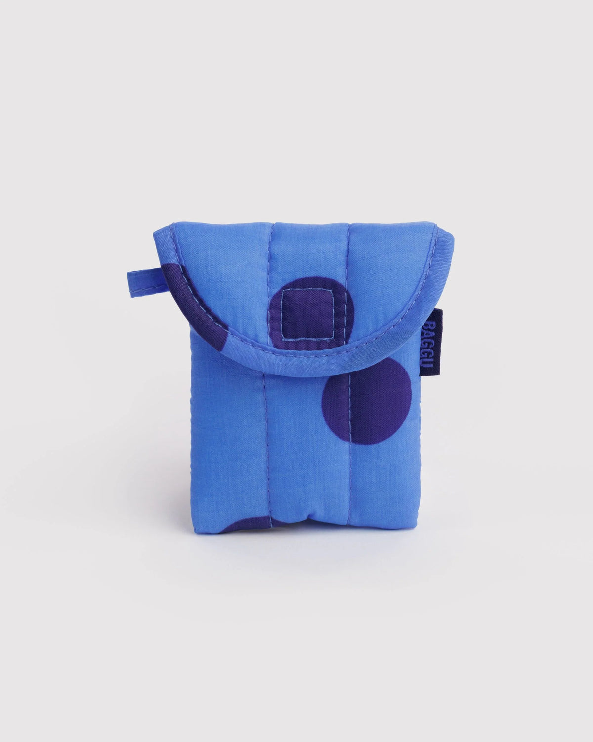 Puffy Earbuds Case Blue Polka Dot