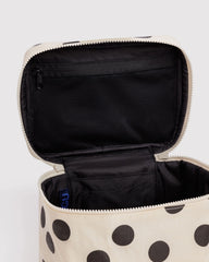 Large Cosmetic Case Cream and Black Polka Dot