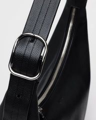 Recycled Leather Shoulder Bag Black