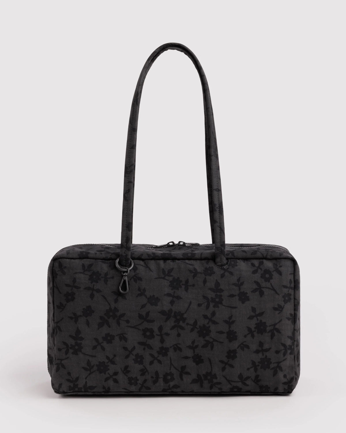 Medium Nylon Bowler Bag Charcoal Ditsy Floral