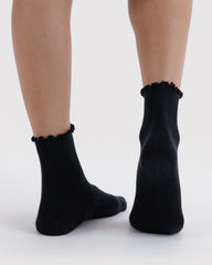 Lettuce Edge Sock Set of 2 Black