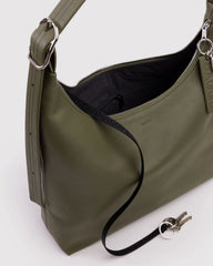 Recycled Leather Shoulder Bag Loden