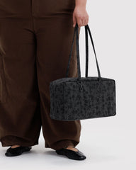 Medium Nylon Bowler Bag Charcoal Ditsy Floral