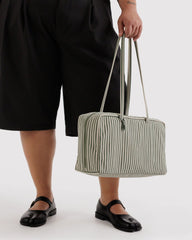 Medium Nylon Bowler Bag Sage Stripe
