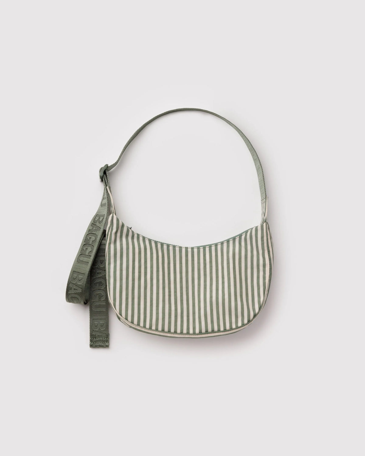 Small Nylon Crescent Bag Sage Stripe