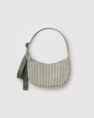 Small Nylon Crescent Bag Sage Stripe