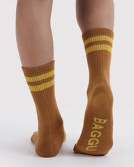 Ribbed Sock Toffee Stripe