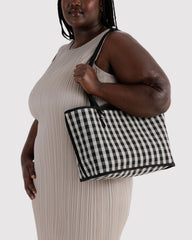 Medium Nylon Reversible Tote Black Mix