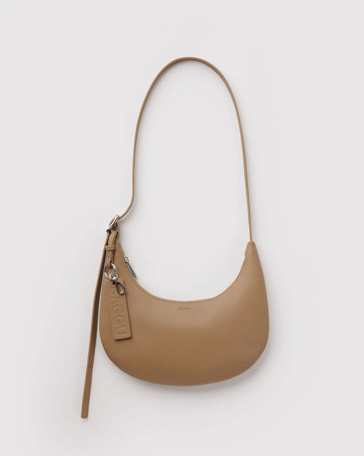 Small Recycled Leather Flat Crescent Dune