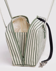 Nylon Bowler Bag Sage Stripe