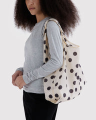 Standard Baggu Cream and Black Polka Dot