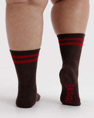 Ribbed Sock Coffee Stripe
