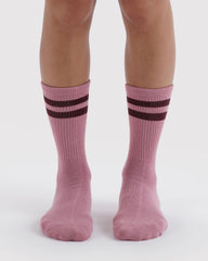 Ribbed Sock Wild Plum Stripe