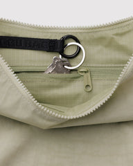 Medium Nylon Crescent Bag Celadon