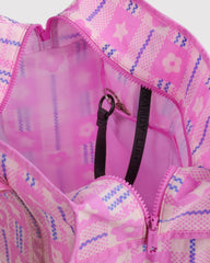 Large Nylon Market Bag Market Plaid Pink