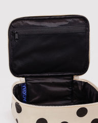 Small Cosmetic Case Cream and Black Polka Dot