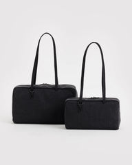 Medium Nylon Bowler Bag Black