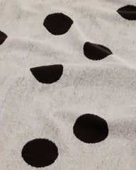 Bath Towel Cream and Black Polka Dot
