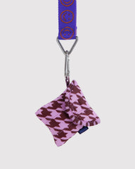 Puffy Earbuds Case Pink Houndstooth