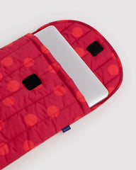 Puffy Laptop Sleeve 16" Red Polka Dot