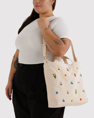 Horizontal Zip Duck Bag Embroidered Ditsy Floral