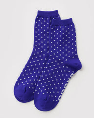 Crew Sock Micro Blue and White Polka Dot