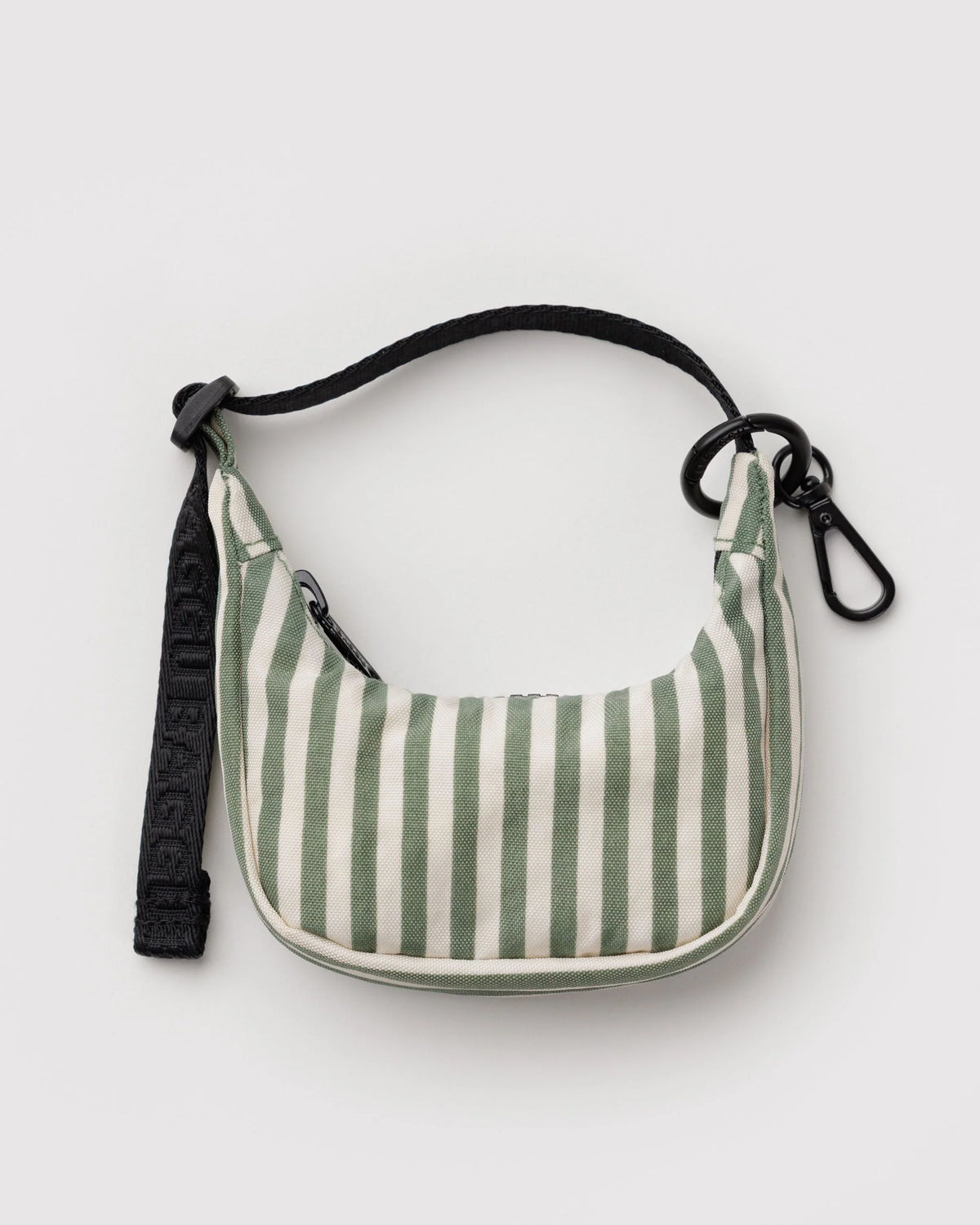 Crescent Bag Charm Sage Stripe