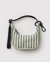 Crescent Bag Charm Sage Stripe