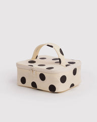 Small Cosmetic Case Cream and Black Polka Dot