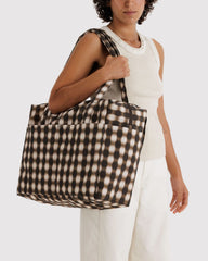 Cloud Carry-On Blurred Gingham Brown