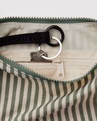Small Nylon Crescent Bag Sage Stripe