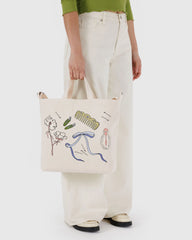 Horizontal Zip Duck Bag Embroidered Get Ready With Me