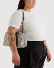 Nylon Bowler Bag Sage Stripe