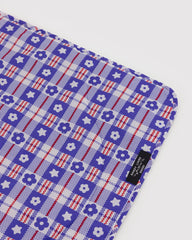 Puffy Picnic Blanket Market Plaid Blue