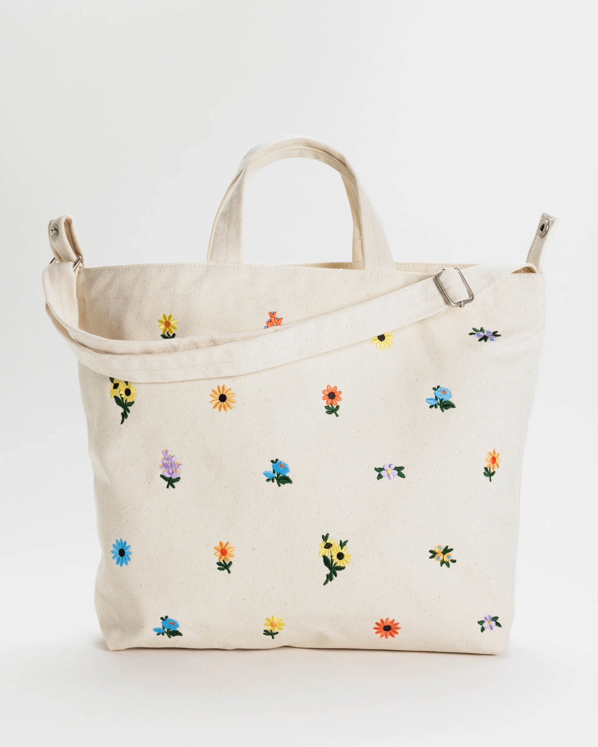 Horizontal Zip Duck Bag Embroidered Ditsy Floral