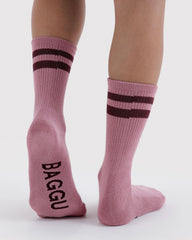 Ribbed Sock Wild Plum Stripe