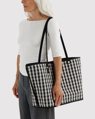 Large Nylon Reversible Tote Black Mix