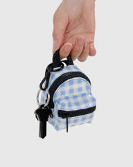 Backpack Charm Light Blue Gingham